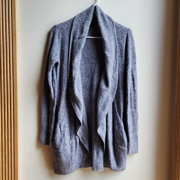 Barefoot Dreams Blue/Gray Angled Open Cardigan Sizze XS/S - Picture 8 of 16